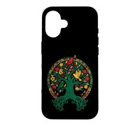 Carcasa para iPhone 16 Reggae Tree Life Rasta Roots Singing Birds Music