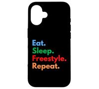 Carcasa para iPhone 16 Repetición de Estilo Libre Eat Sleep para Bailarines y Amantes de Estilo Libre