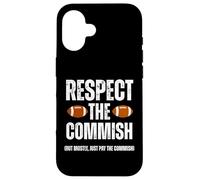 Carcasa para iPhone 16 Respect The Commish Funny Fantasy Football Commissioner
