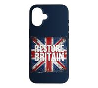 Carcasa para iPhone 16 Restore Britain - Flag UK Conservative Graphic Grunge