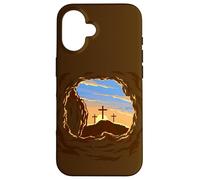 Carcasa para iPhone 16 Resurrection Sunday Cross of Jesus Christ Empty Tomb Faith