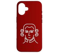 Carcasa para iPhone 16 Retrato Minimalista Mozart Amante de la música clásica