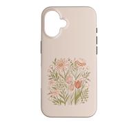 Carcasa para iPhone 16 Retro Animal Print Wildflower Flowers Boho Floral Aesthetic
