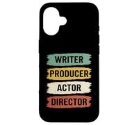 Carcasa para iPhone 16 Retro Filmmaker Producer Writer Actor and Movie Director