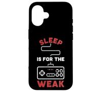 Carcasa para iPhone 16 Retro Gaming - Sleep is For The Weak Gamepad para Gamer Funny