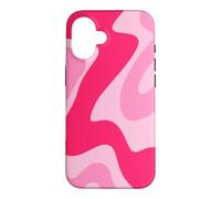 Carcasa para iPhone 16 Retro Hot Pink Swirl Abstracto Estético Groovy 70s Boho Y2K