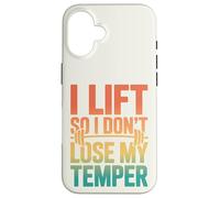 Carcasa para iPhone 16 Retro I Lift So I Dont Lose My Temper - Entrenamiento Divertido