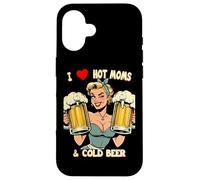 Carcasa para iPhone 16 Retro I Love Hot Moms y Cold Beer