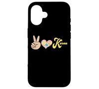 Carcasa para iPhone 16 Retro Leopardo Paz Corazón Karma Boho Espiritual