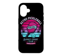 Carcasa para iPhone 16 Retro Pickleball Sunset Court Club Ropa Vintage