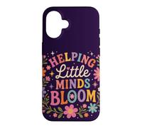 Carcasa para iPhone 16 Retro Teacher Helping Little Minds Bloom Floral Cita