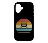 Carcasa para iPhone 16 Retro Vintage Sunset 4x4 Coche Off Road Wave