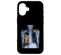 Carcasa para iPhone 16 Rib Cage X-Ray Pizza Slice Funny Food Humor Anatomía