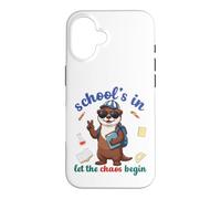 Carcasa para iPhone 16 River Otter Regreso a la Escuela Vibra Escuelas En Que Comience el Caos