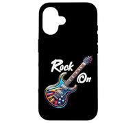 Carcasa para iPhone 16 Rock On Guitar Band Funny Rock Guitarrista Niñas Niños Niños
