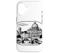 Carcasa para iPhone 16 Roma, la Ciudad eterna. Silueta Decorativa.