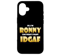 Carcasa para iPhone 16 Ronny Costume Idgaf Meme Personalized First Name Ron Joke