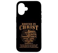 Carcasa para iPhone 16 Rooted in Christ Shirt Christian Shirt for Men Cross Shirt