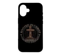 Carcasa para iPhone 16 Rooted in Christ Shirt Jesus Shirt Vintage Cross Christian