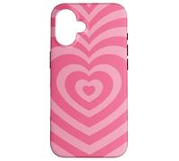 Carcasa para iPhone 16 Rosa Café Latte Love Heart Cute Preppy Girly Aesthetic