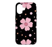 Carcasa para iPhone 16 Rosa Happy Flower Ditsy Black Flowers Floral