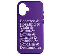 Carcasa para iPhone 16 Rosalind & Ophelia & Portia Cordelia Shakespeare Mujeres Meme