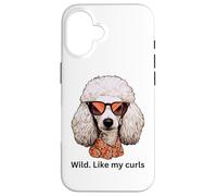 Carcasa para iPhone 16 Salvaje como mis rizos I Love Curly Wild Hair Don't Care Poodle