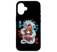 Carcasa para iPhone 16 Samurai de Anime Kawaii Protegido por dragón japonés
