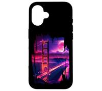Carcasa para iPhone 16 San Francisco Vaporwave Estética Estilo Retro I Love SF