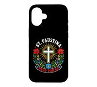 Carcasa para iPhone 16 Santa Faustina ruega por Nosotros católica Floral