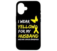 Carcasa para iPhone 16 Sarcoma Cancer Ribbon I Wear Yellow for my Husband