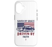 Carcasa para iPhone 16 Saved by Grace, Driven by Faith - Men's Christian Muscle Car