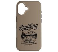 Carcasa para iPhone 16 Scouting Inspires Adventure Canoe Outdoors Retro Scouts
