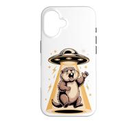 Carcasa para iPhone 16 Screaming Marmot UFO Alien Groundhog Meme