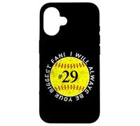 Carcasa para iPhone 16 Sé Siempre tu Mayor fanática, jugadora Favorita, mamá de softbol #29