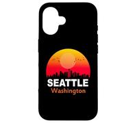 Carcasa para iPhone 16 Seattle Washington State USA Vintage Sunset Retro City