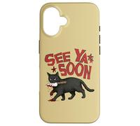 Carcasa para iPhone 16 See Ya Soon Dark Cat Meme Design Womens Girls