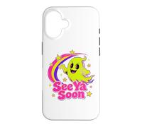 Carcasa para iPhone 16 See Ya Soon Moon Cute Spooky Halloween Stars Kawaii