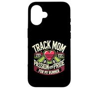 Carcasa para iPhone 16 Seguimiento de mamá pasión y Orgullo por mi Corredor