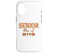 Carcasa para iPhone 16 Senior 2026 Coquette Blue Floral Toile Graduation Aesthetic