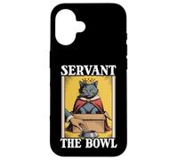 Carcasa para iPhone 16 Servant The Bowl Cat In Box - Cuenco de Comida con diseño de Gato Divertido