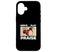 Carcasa para iPhone 16 Serve Play Alabanza para Músicos Cristianos Adorar Bateristas