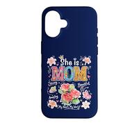 Carcasa para iPhone 16 She Is Mom Floral Cute Mama - Gráfico de Flores para el día de