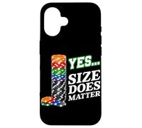 Carcasa para iPhone 16 Sí Tamaño Importa Funny Poker Chips Casino Juego