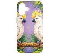 Carcasa para iPhone 16 Sinfonía Tropical con cacatúas y Flores
