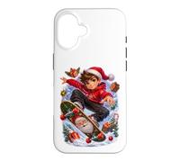 Carcasa para iPhone 16 Skateboard Navidad Niño Skater Regalo Infantil