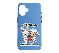 Carcasa para iPhone 16 Soft Friends Forever, Linda Amistad Entre Conejo y Cordero