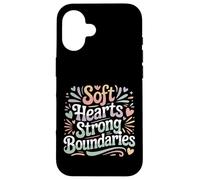 Carcasa para iPhone 16 Soft Hearts Strong Boundaries Fuerza de la emoción |-
