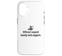 Carcasa para iPhone 16 Software Engineer Coders Soporte técnico Oficial no remunerado de la Familia