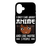 Carcasa para iPhone 16 Solo me Importa el Anime y me Gusta Maybe 3 People Black Anime